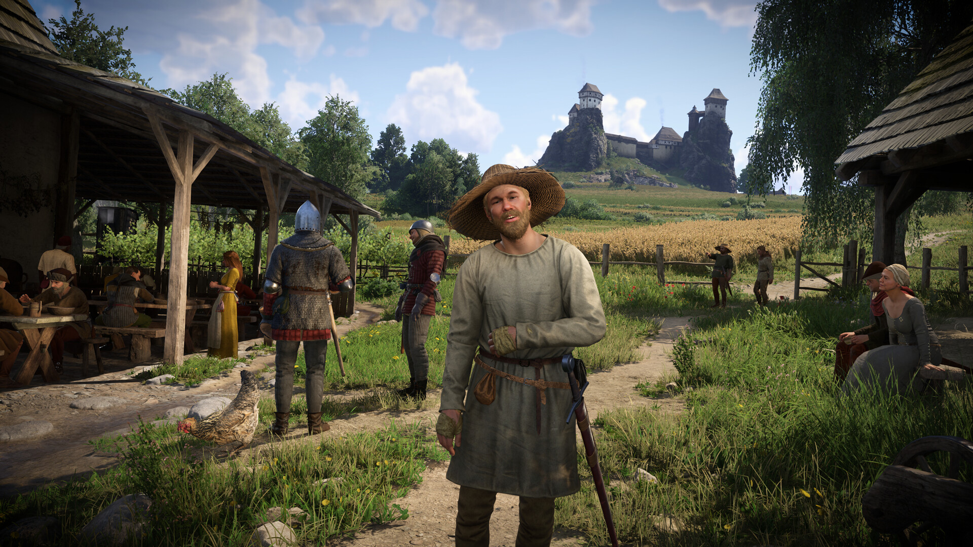 Kingdom Come: Deliverance II の村と城の風景