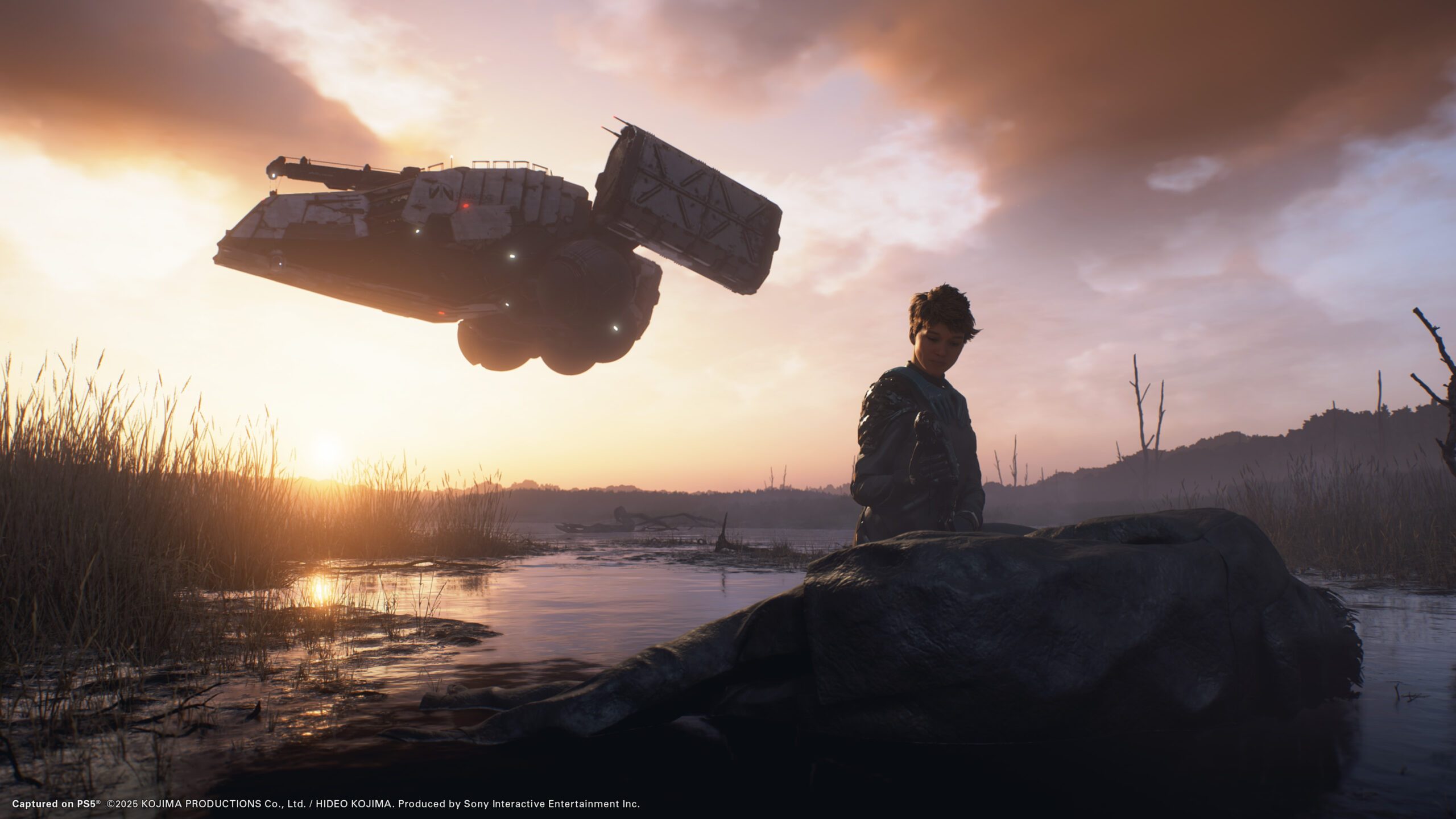 DEATH STRANDING 2: ON THE BEACH 空を行く輸送機とルー