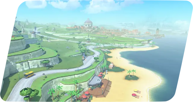 マリオカート ワールドのフィールド探索画面